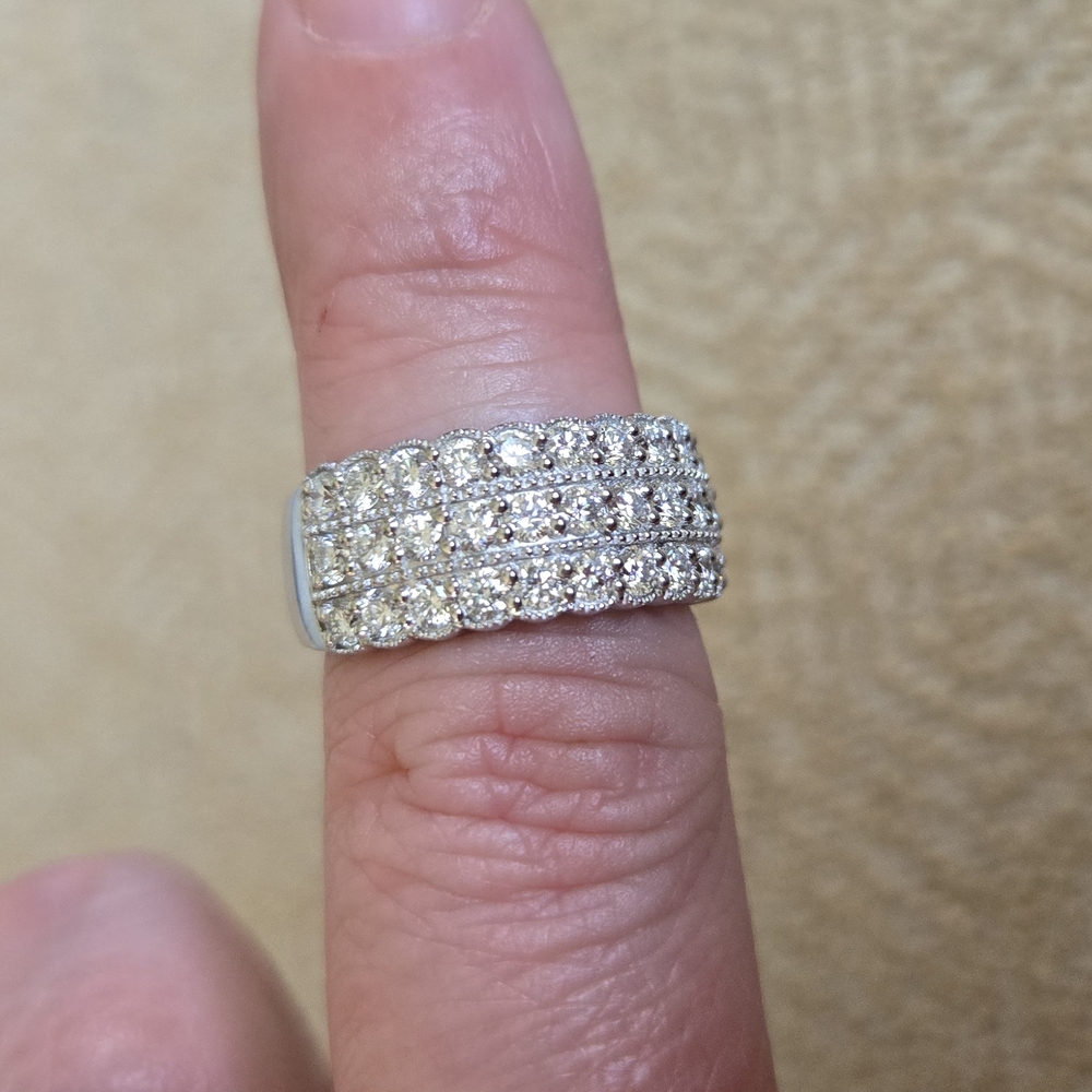 Source Unknown Silver Triple Row Ring - image 7